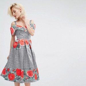 Horrockses ASOS Gingham Floral Midi Dress